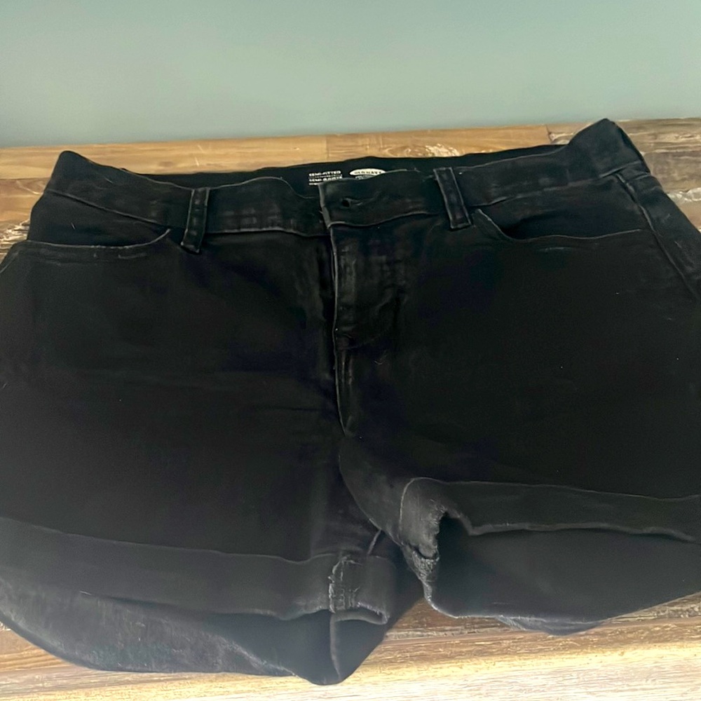 Black, jean shorts size 6